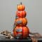 19" Orange & Silver Happy Harvest Pumpkin Tabletop Décor